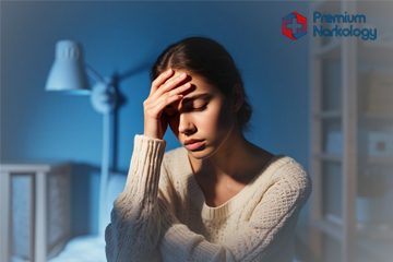 Девушка держится за лоб